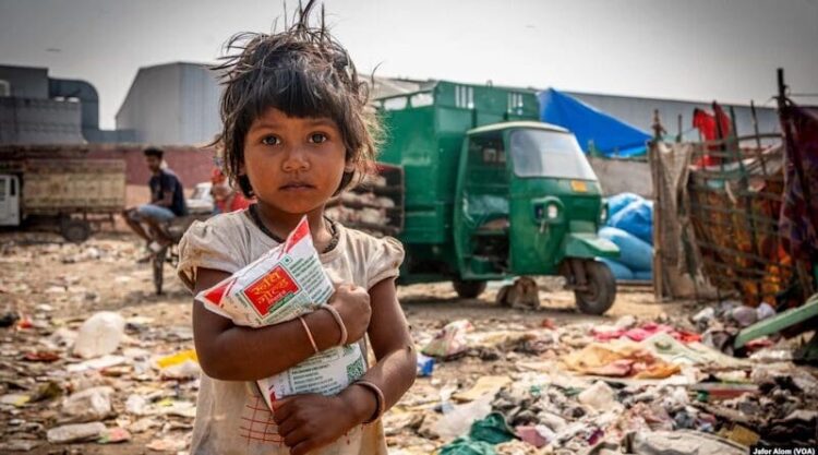 A Rohingya child is shown who lives at a refugee camp in Faridabad, Haryana, India, in April of 2024. Photo Credit: VOA