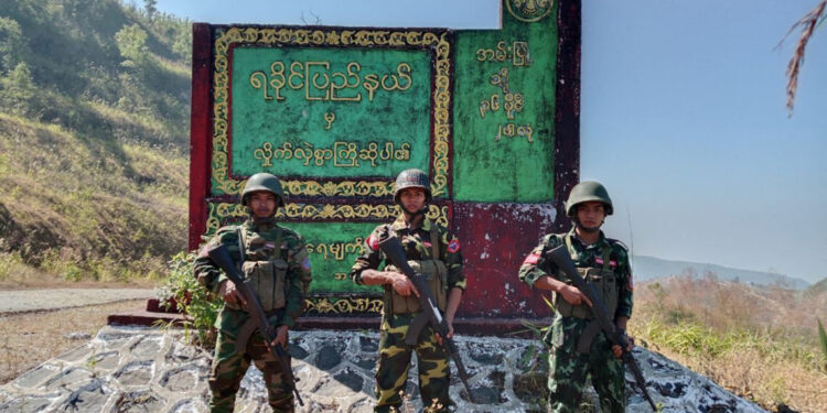 AA troops on the Magwe-Rakhine border in January. / AA Info Desk