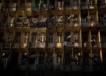 A housing block in downtown Yangon seen in December 2017. Kaman Muslims fleeing war in Rakhine State complain of housing discrimination in the city. (AFP)