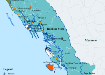 Map of AA territorial control courtesy of the United Nations Development Programme, Cox’s Bazaar Analysis and Research Unit, Weekly Media Monitoring, Year 7, Issue 19, May 11–17, 2025, page 4.